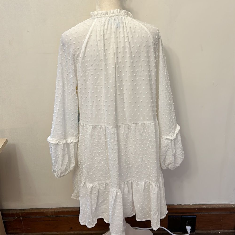 CeCe ecru long sleeve tired dress Size S New - Picture 6 of 11